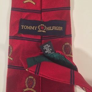 Tommy Hilfiger | Accessories | Tommy Hilfiger Red Crest Logo Silk Tie ...